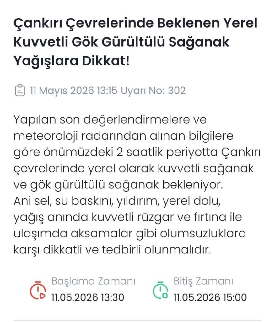 Meteorolojik Uyari ⚠️